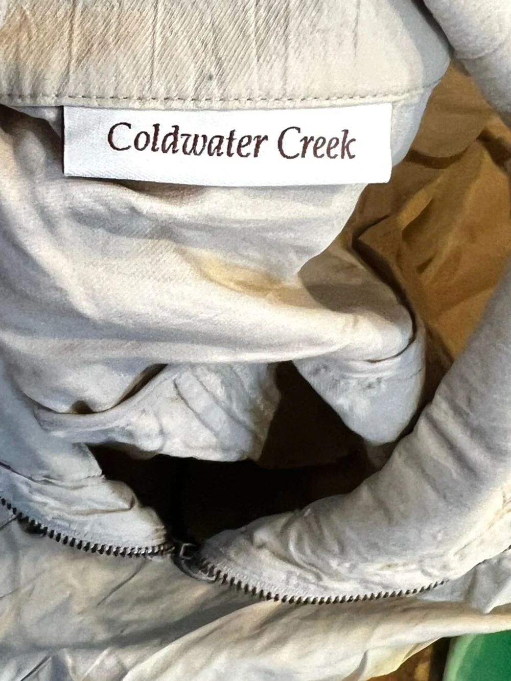 Coldwater Creek Crinkle Twill Jacket Lightweight Travel Metallic Sheen Size M